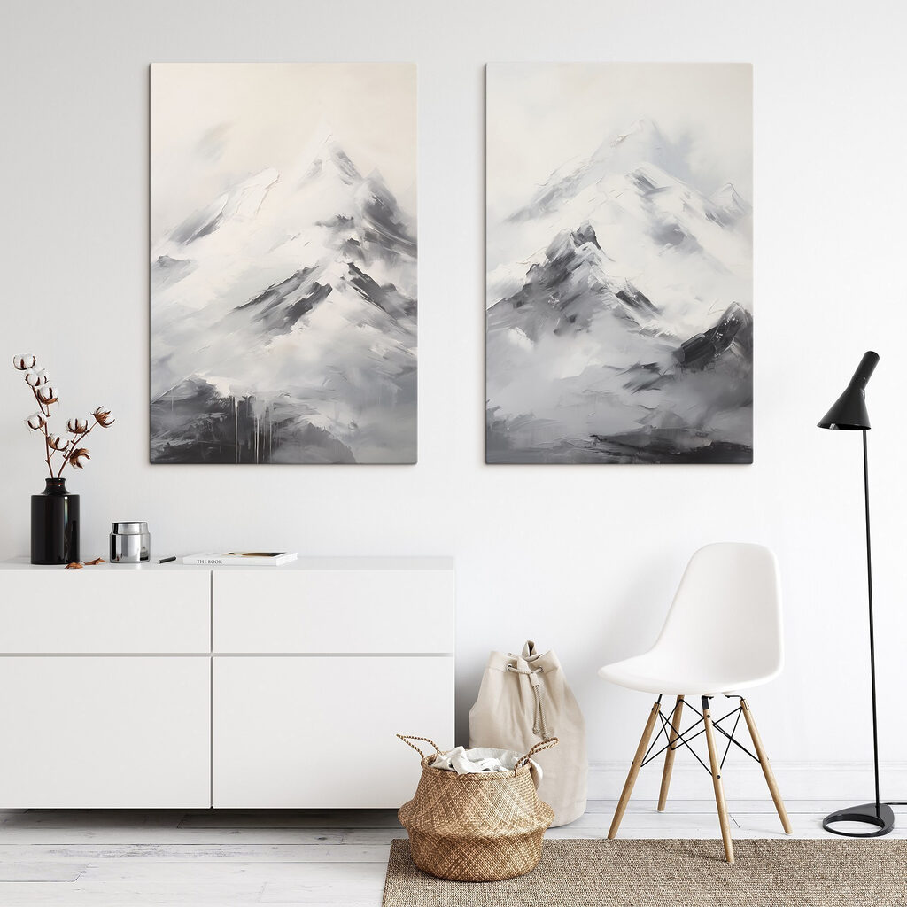 Painting of a mountain range
