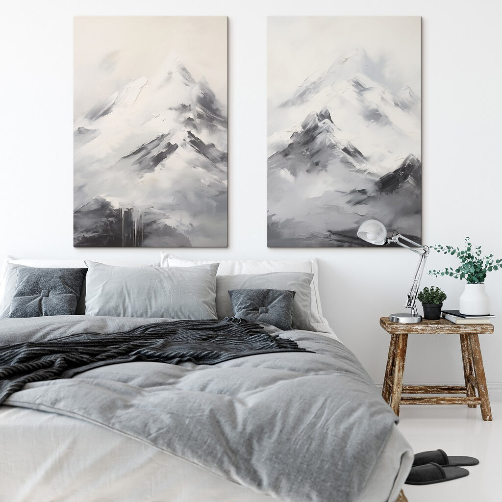 Painting of a mountain range