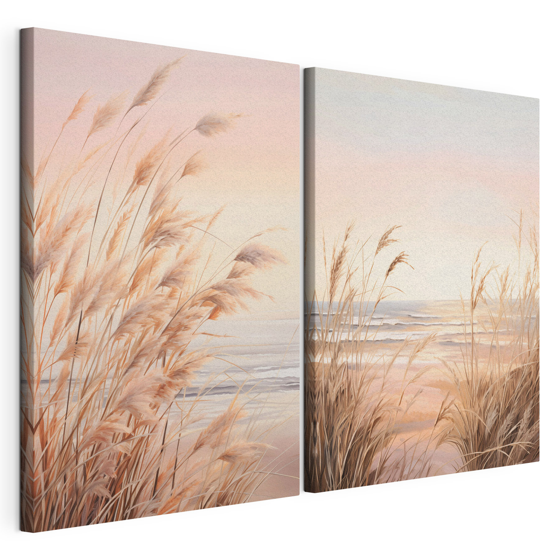 Soft grasses by the calm sea