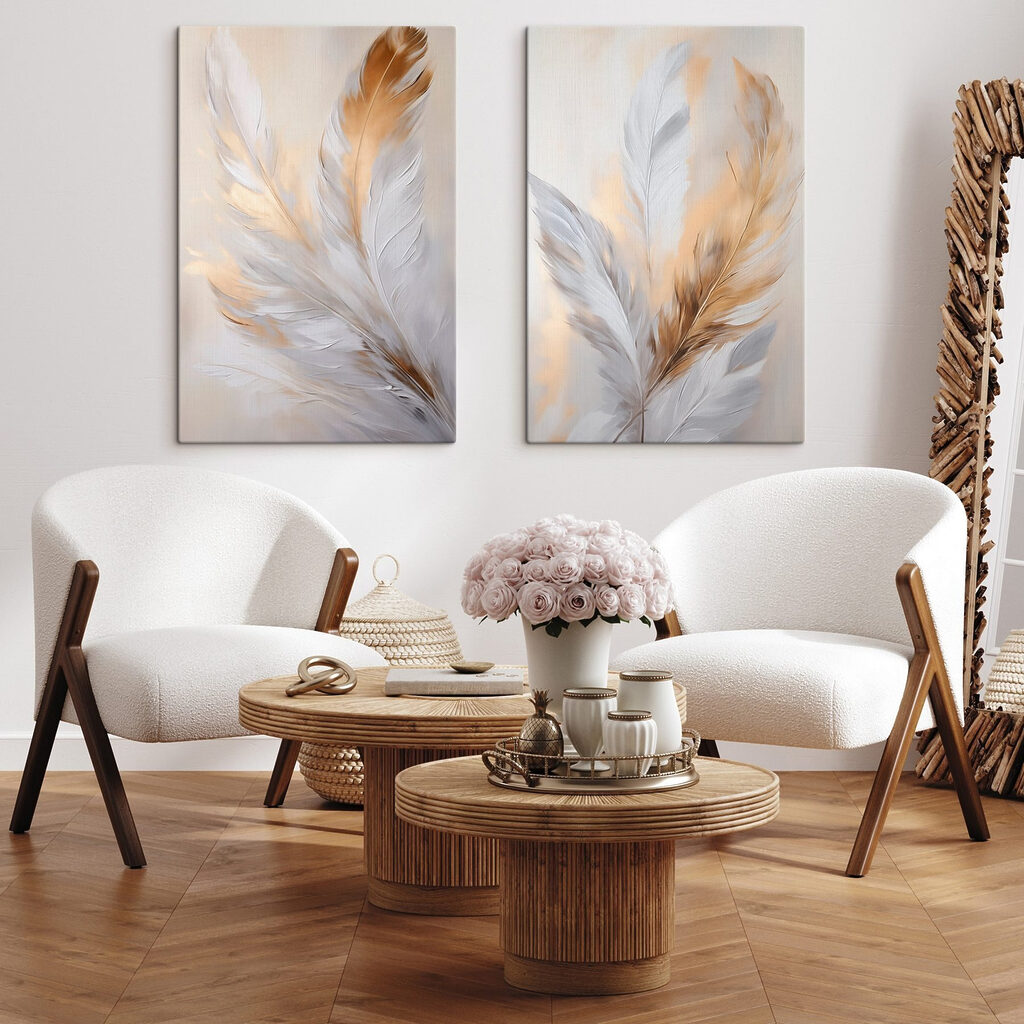Delicate feathers in soft hues Delicate feathers in soft hues