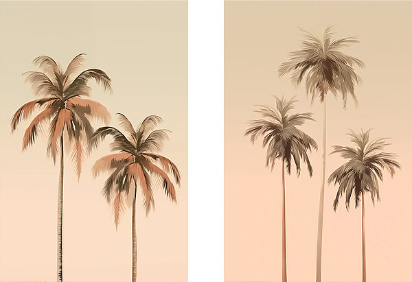 Palm trees on a pink background Palm trees on a pink background
