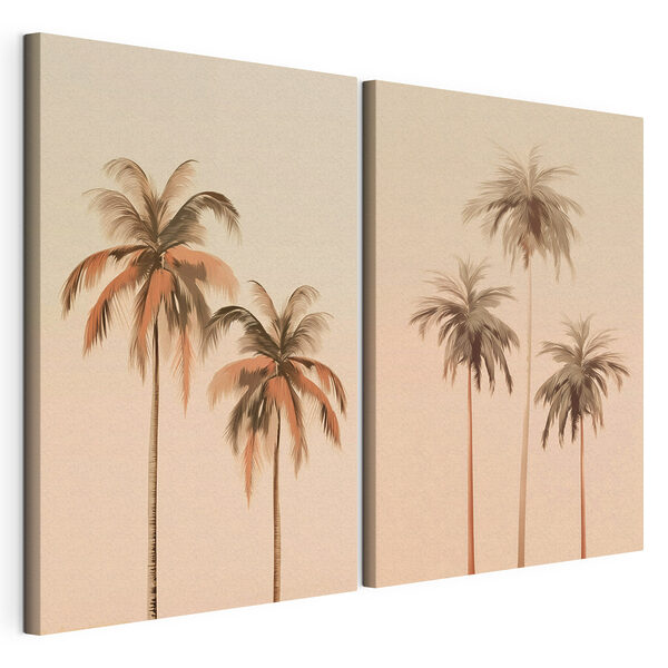 Palm trees on a pink background Palm trees on a pink background