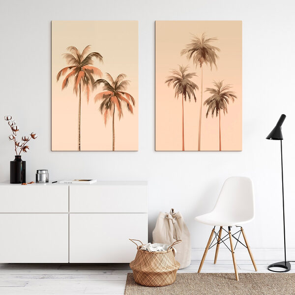 Palm trees on a pink background Palm trees on a pink background