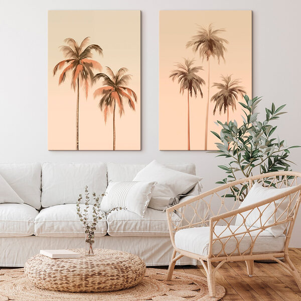 Palm trees on a pink background Palm trees on a pink background