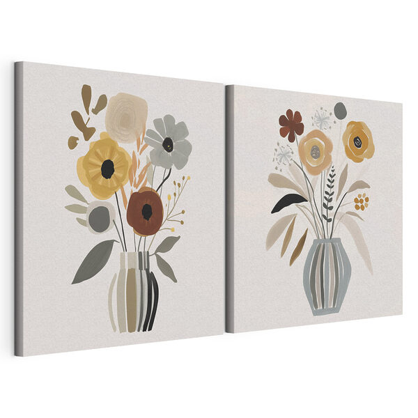 Gemälde von Blumen in einer Vase Modularer Leinwanddruck Gemälde von Blumen in einer Vase