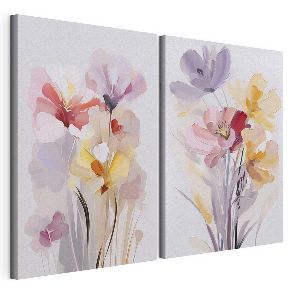 Painting of flowers on a white background Painting of flowers on a white background
