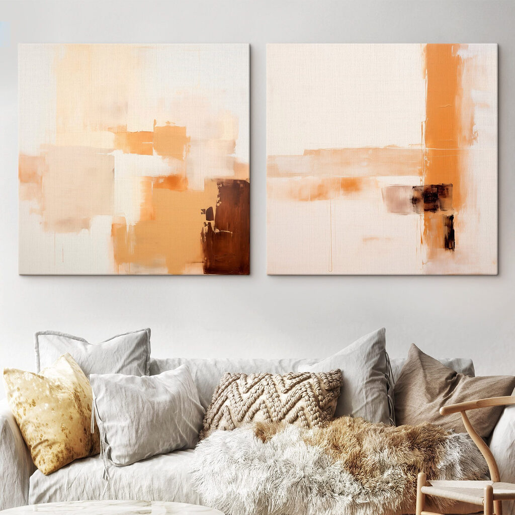 Painting of different shades of brown and white Painting of different shades of brown and white