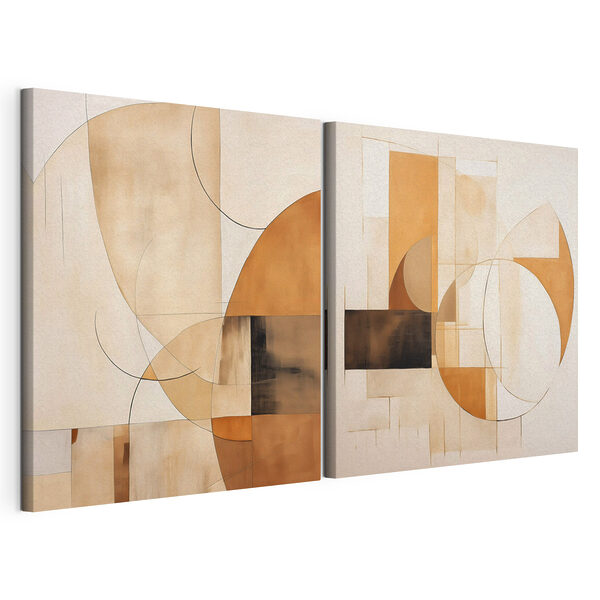 Zwei Kunstwerke Modularer Leinwanddruck Zwei Kunstwerke