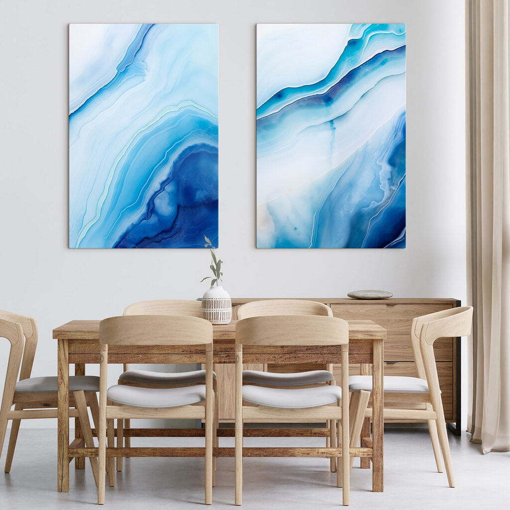 Flowing waves of deep blue hues Flowing waves of deep blue hues