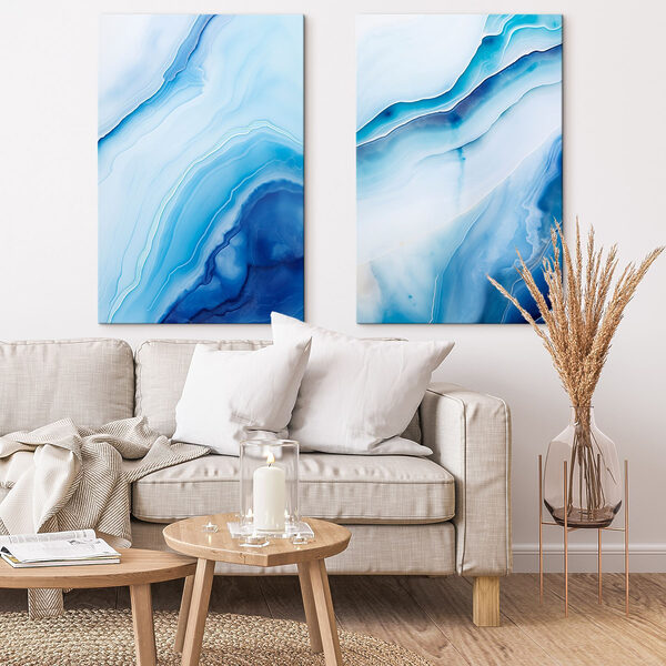 Flowing waves of deep blue hues Flowing waves of deep blue hues