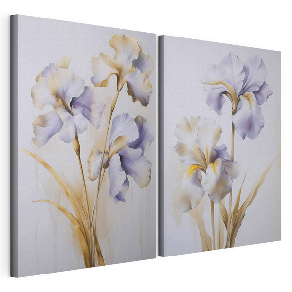 Blumenmalerei an einer Wand Modularer Leinwanddruck Blumenmalerei an einer Wand