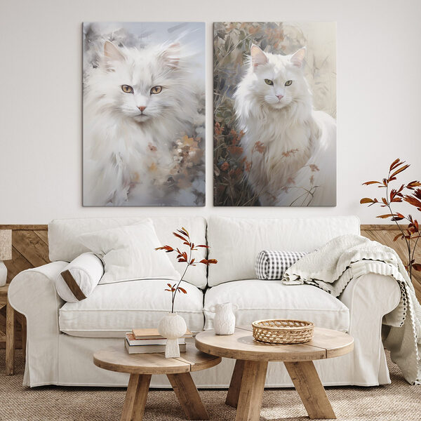 White cat with yellow eyes White cat with yellow eyes
