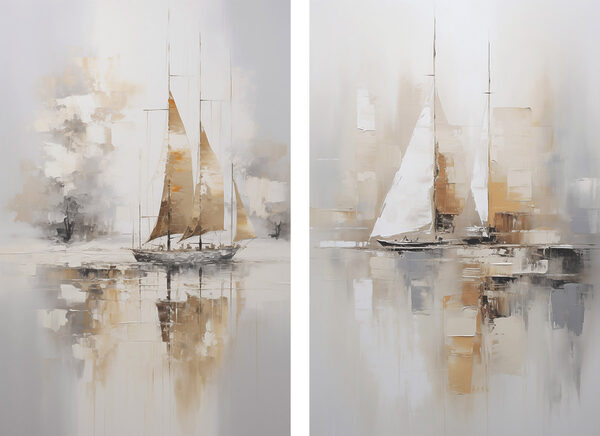 Painting of a sailboat in the water