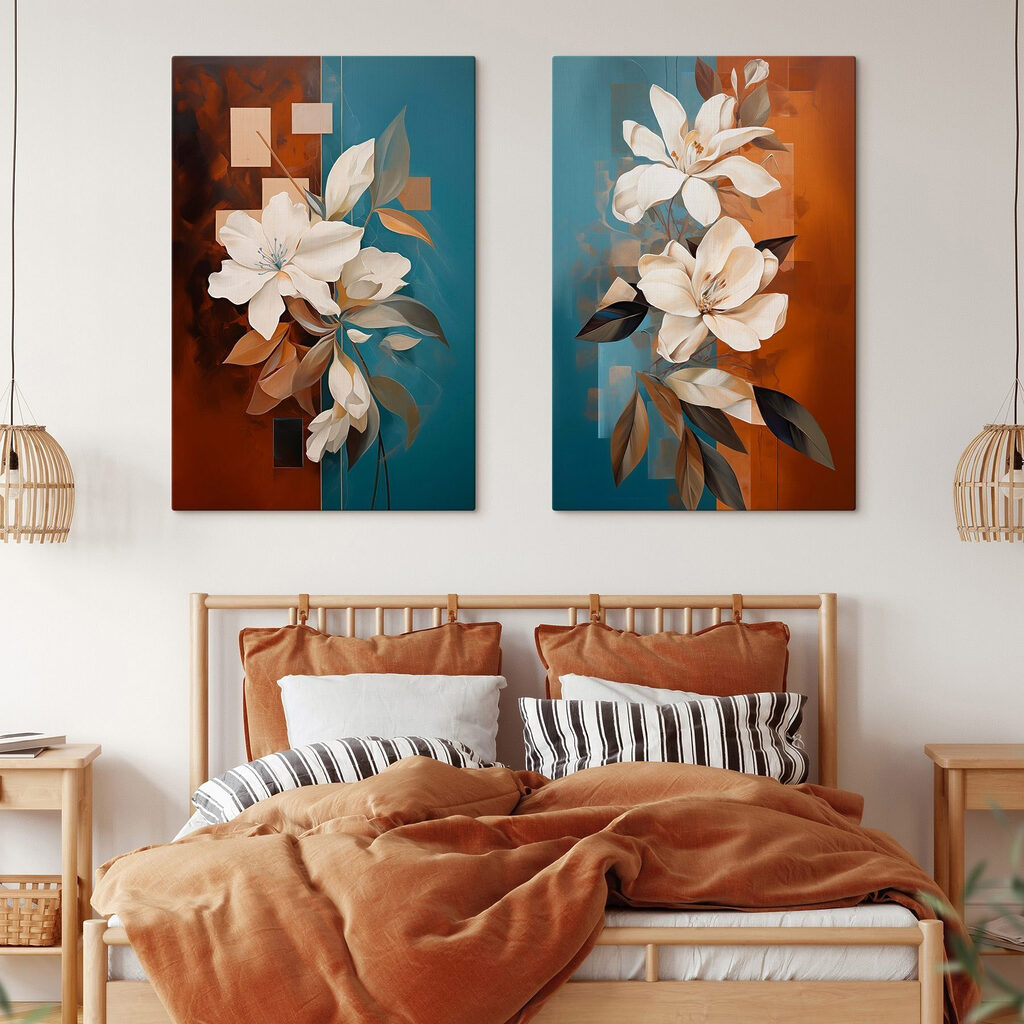 Painting of white flowers Painting of white flowers