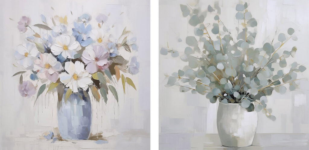 Painting of flowers in a vase