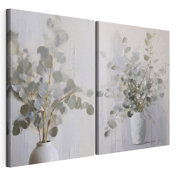 Gemälde einer Pflanze in einer Vase Modularer Leinwanddruck Gemälde einer Pflanze in einer Vase