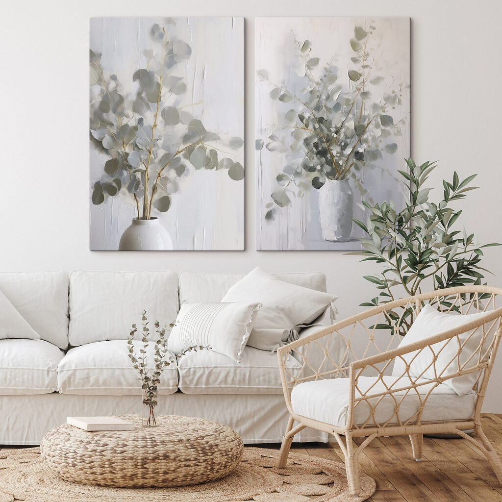 Painting of a plant in a vase Painting of a plant in a vase