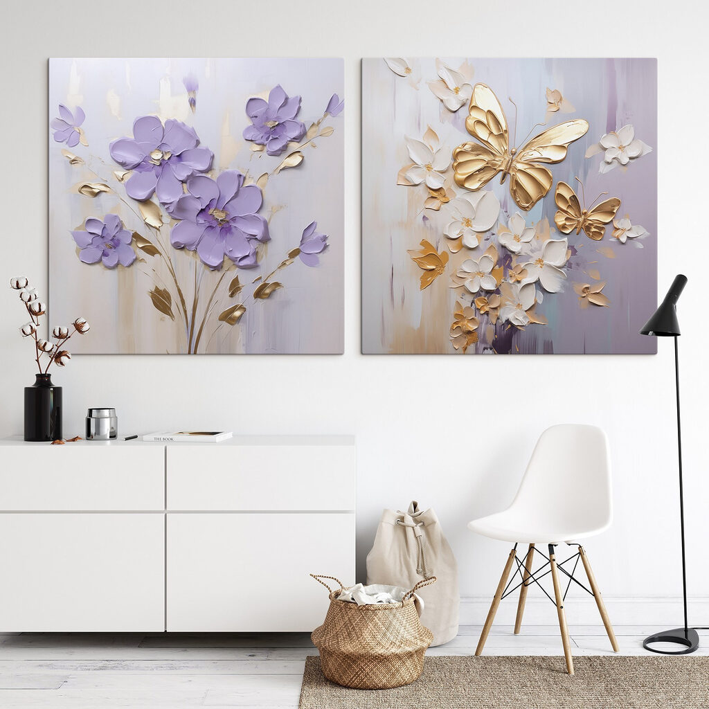 Painting of flowers and butterflies Painting of flowers and butterflies