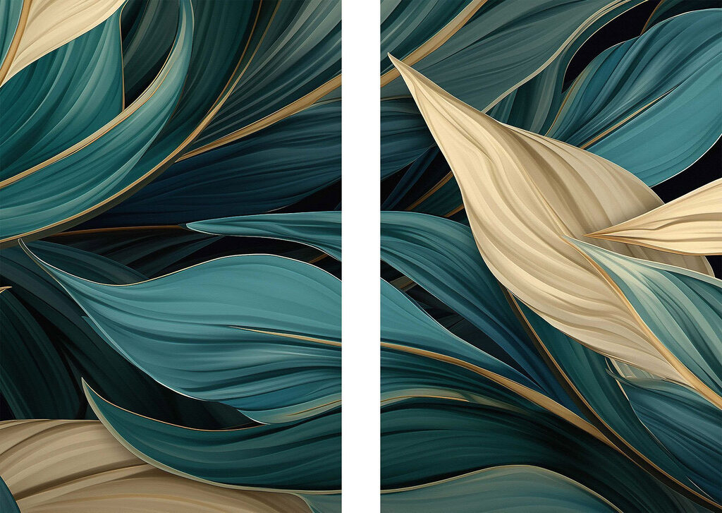 - Elegant leaves in harmonious movement - Elegant leaves in harmonious movement