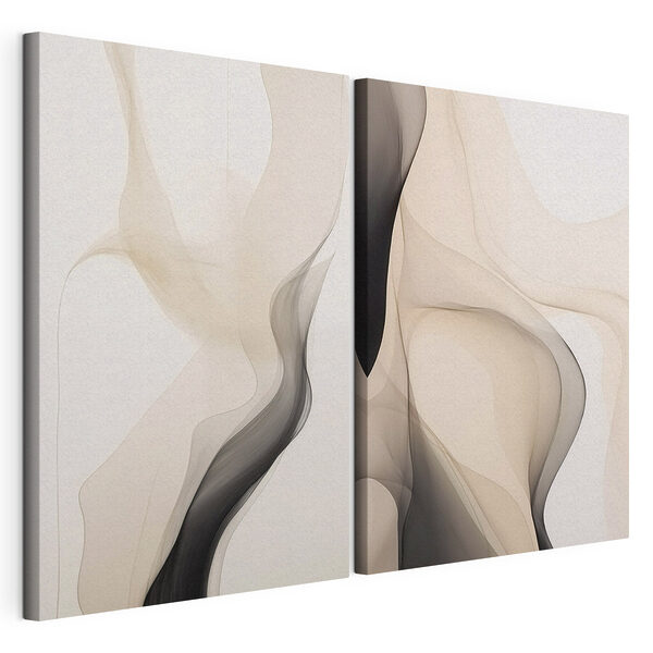 Fließende Formen verschlingen sich anmutig und verschmelzen miteinander Modularer Leinwanddruck Fließende Formen verschlingen sich anmutig und verschmelzen miteinander