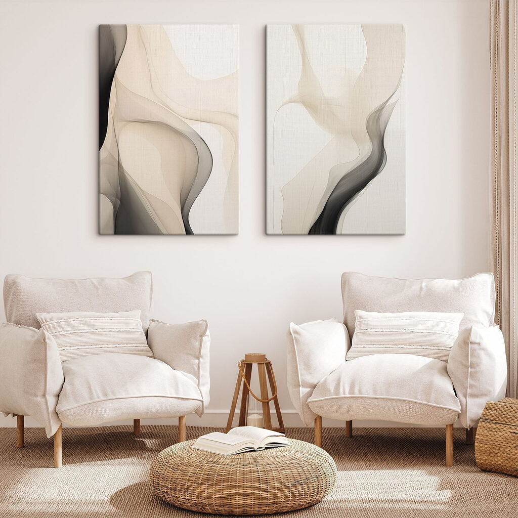 Fluid forms gracefully intertwine and blend Fluid forms gracefully intertwine and blend