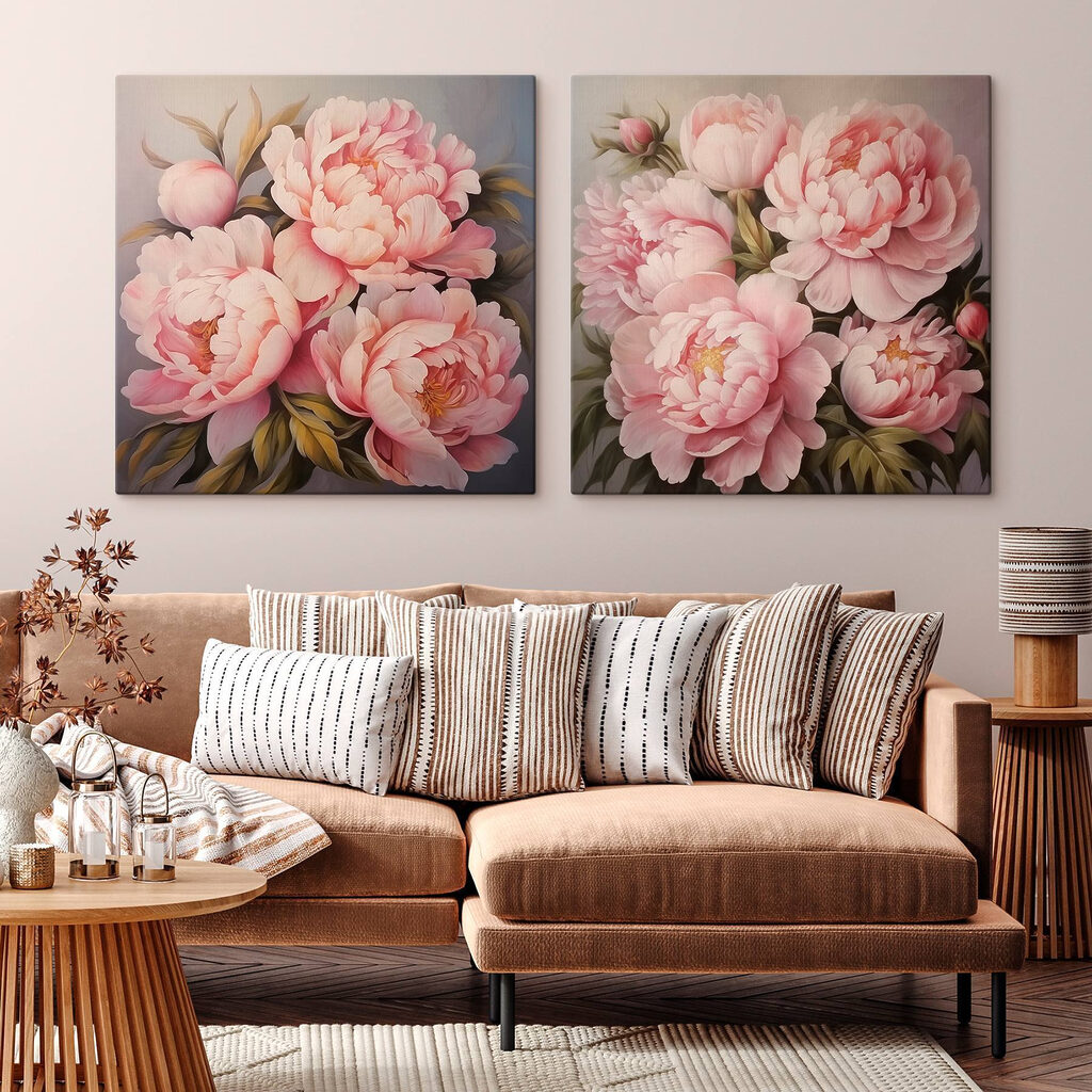 Painting of pink flowers Painting of pink flowers