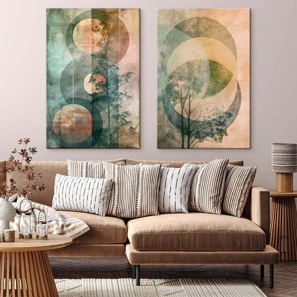 Couple of images of trees and circles Couple of images of trees and circles