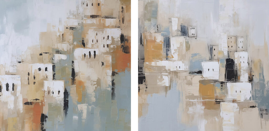 Painting of a city Painting of a city