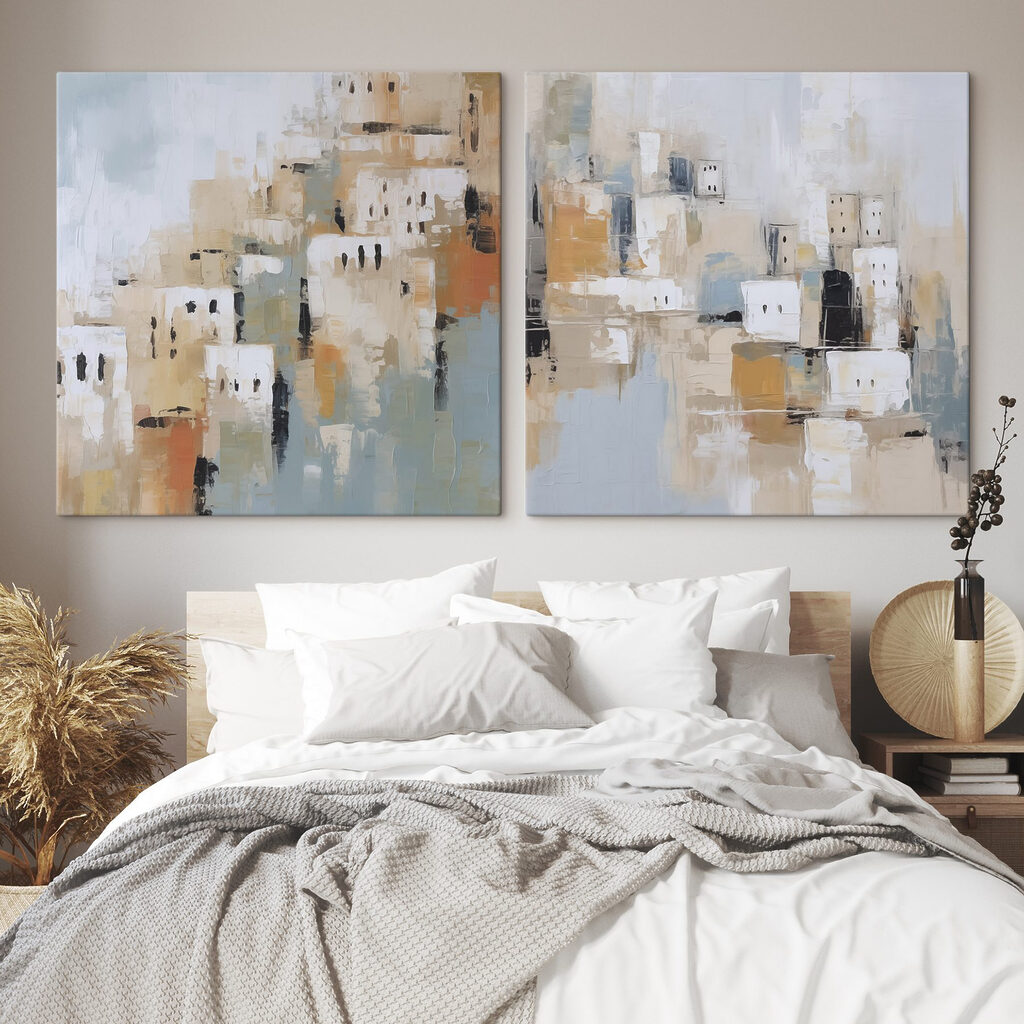 Painting of a city Painting of a city