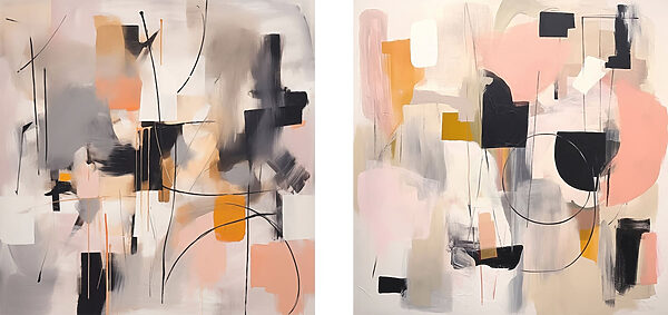 Two paintings of different colors Two paintings of different colors