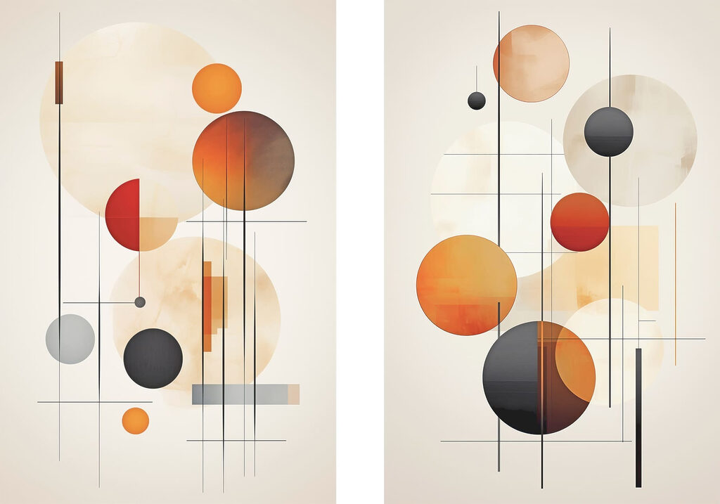 Couple of images of circles and lines Couple of images of circles and lines