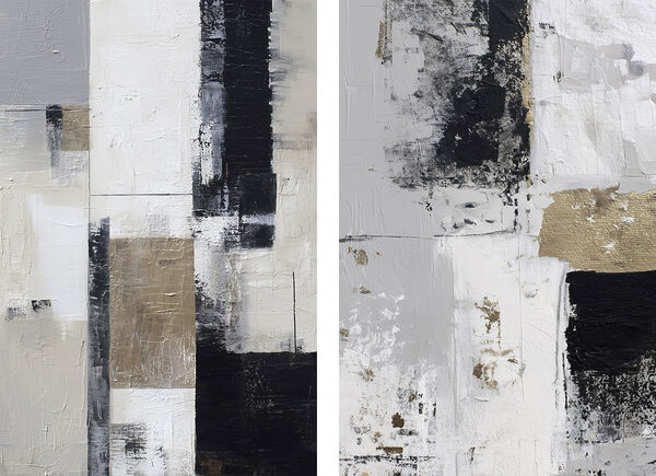Painting of black and white squares Painting of black and white squares