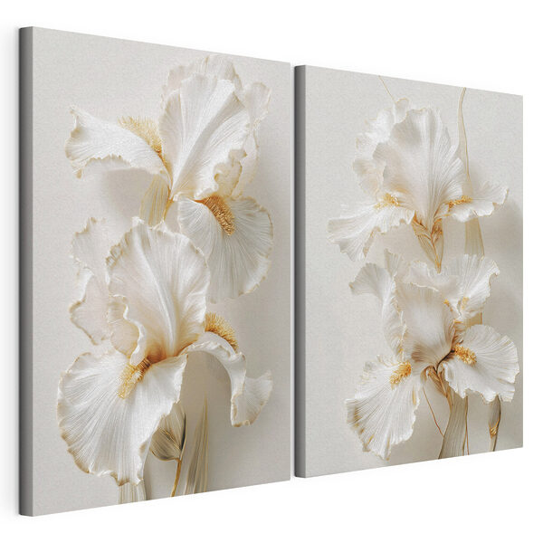 Modularer Leinwanddruck Collage aus weißen Blumen