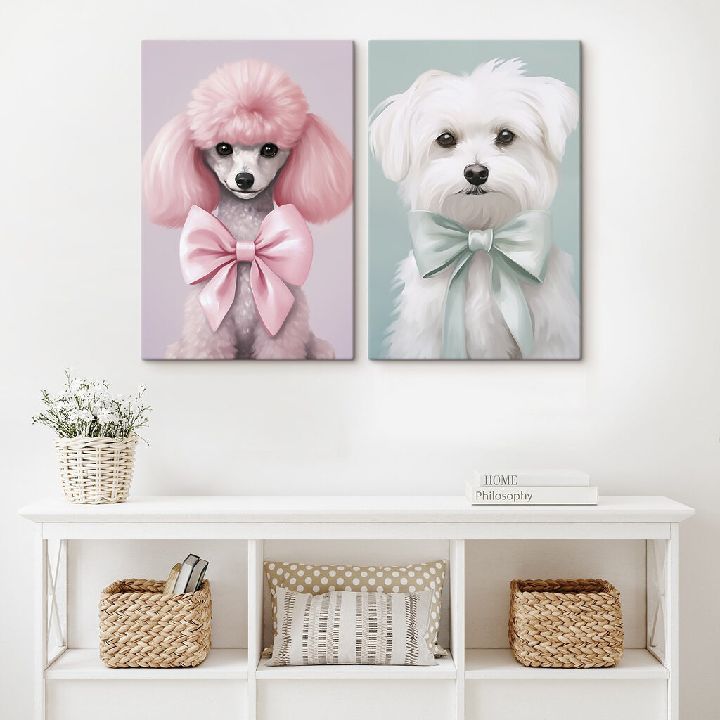 Dog with pink hair and a bow Dog with pink hair and a bow