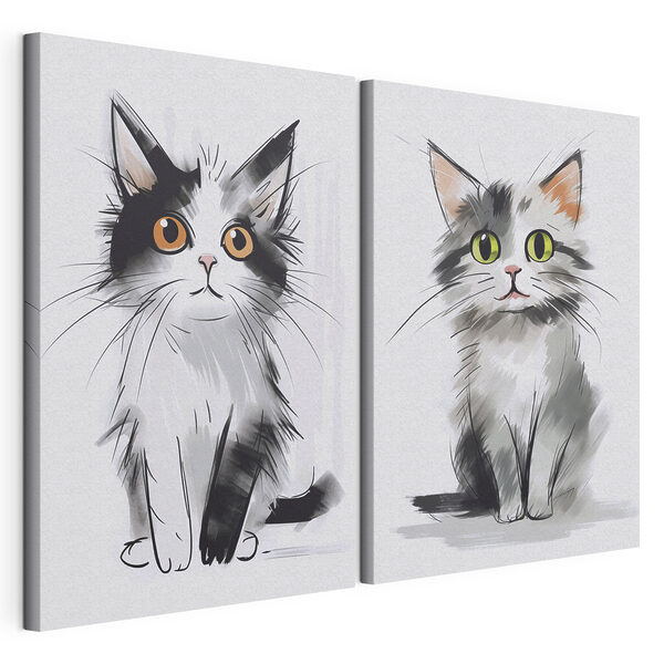 Zeichnung einer Katze Modularer Leinwanddruck Zeichnung einer Katze