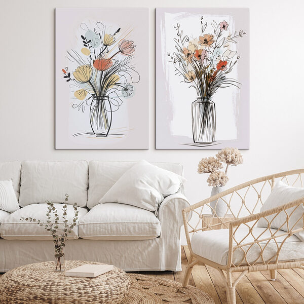 Painting of flowers in a vase Painting of flowers in a vase