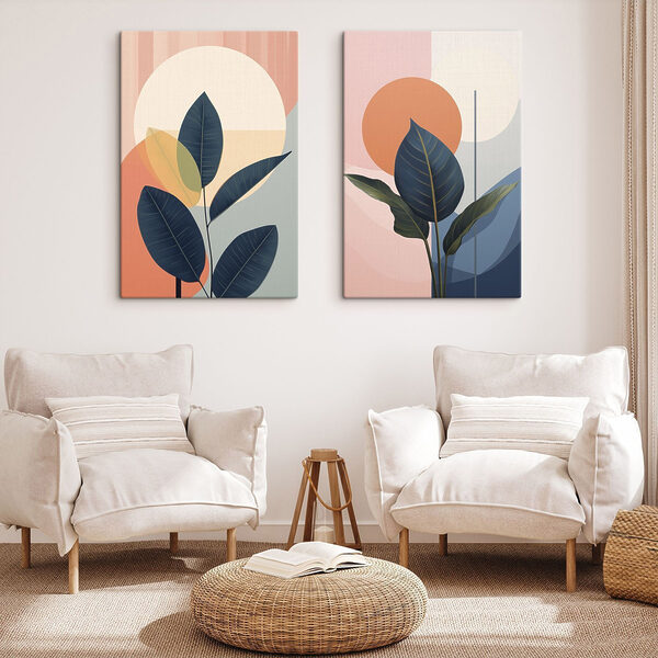 - Lush leaves against vibrant backgrounds - Lush leaves against vibrant backgrounds
