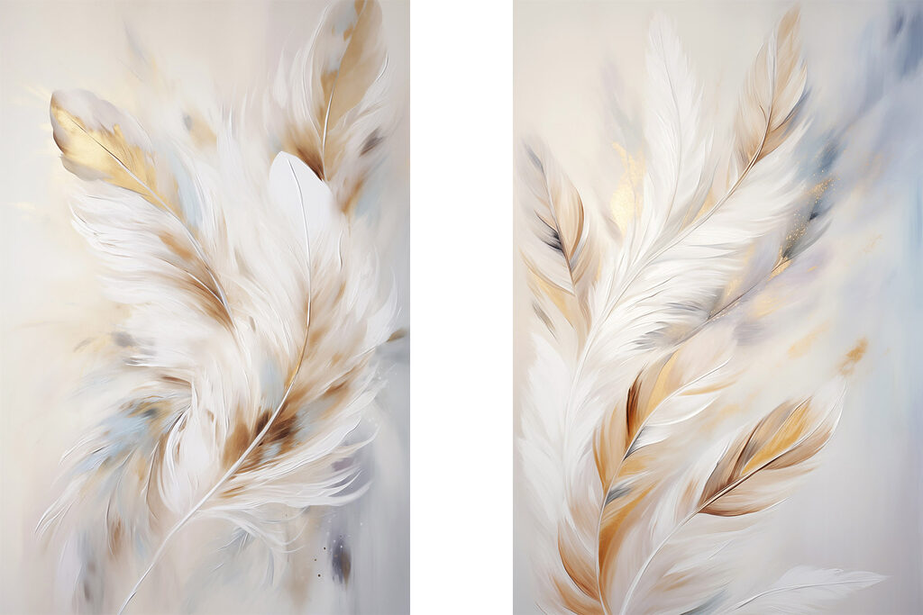 Soft elegance in feathered art Soft elegance in feathered art