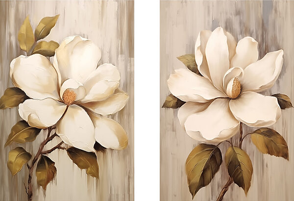 Painting of flowers on a wood surface Painting of flowers on a wood surface