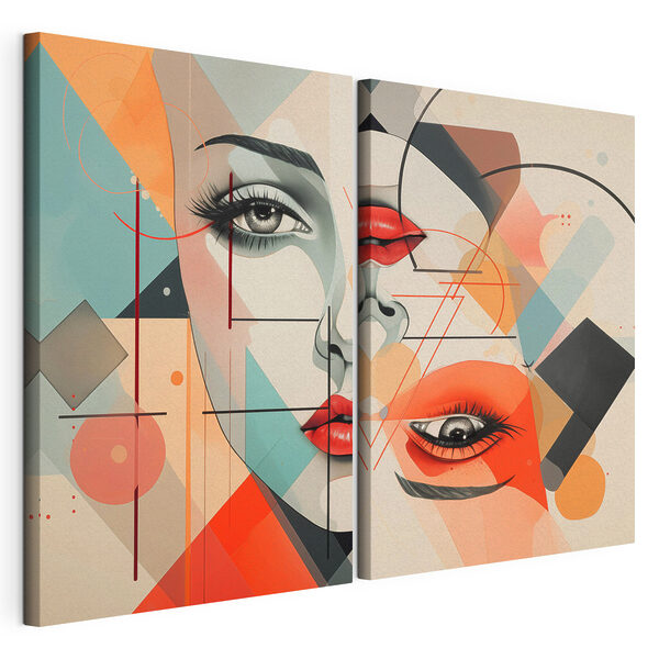 Collage des Gesichts einer Frau Modularer Leinwanddruck Collage des Gesichts einer Frau