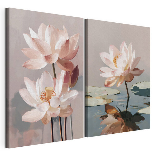 Blumen-Collage Modularer Leinwanddruck Blumen-Collage