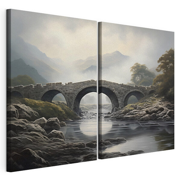 Brücke über einen Fluss Modularer Leinwanddruck Brücke über einen Fluss
