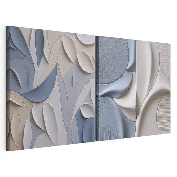 Sanfte Rundungen in einer beruhigenden Farbpalette Modularer Leinwanddruck Sanfte Rundungen in einer beruhigenden Farbpalette