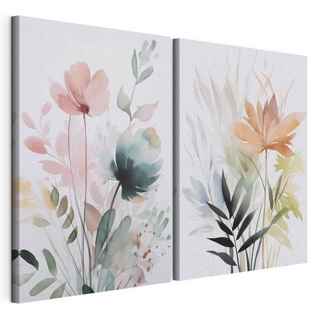 Painting of flowers and leaves Painting of flowers and leaves