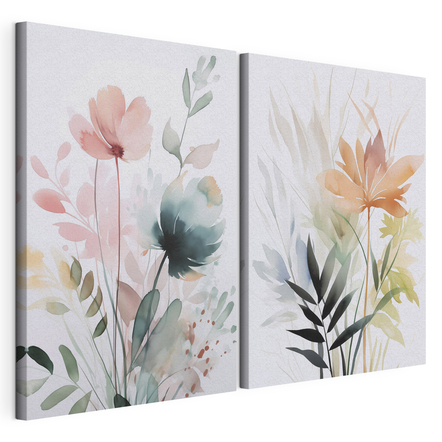 Painting of flowers and leaves Painting of flowers and leaves