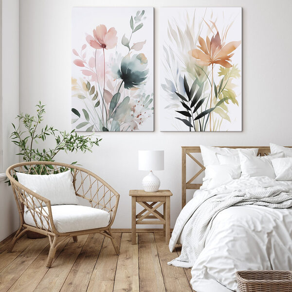 Painting of flowers and leaves Painting of flowers and leaves