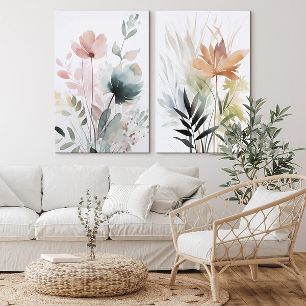 Painting of flowers and leaves Painting of flowers and leaves