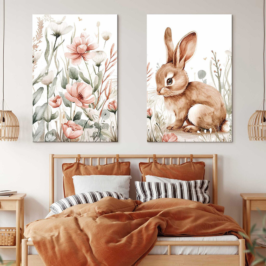 Rabbit and flowers Rabbit and flowers