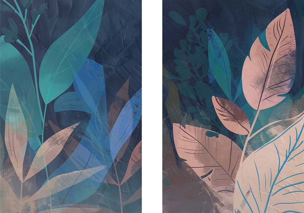 Painting of leaves and plants Painting of leaves and plants