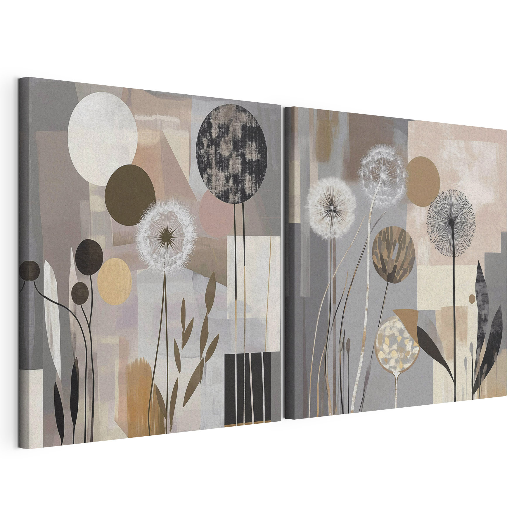 Two paintings of dandelions Two paintings of dandelions